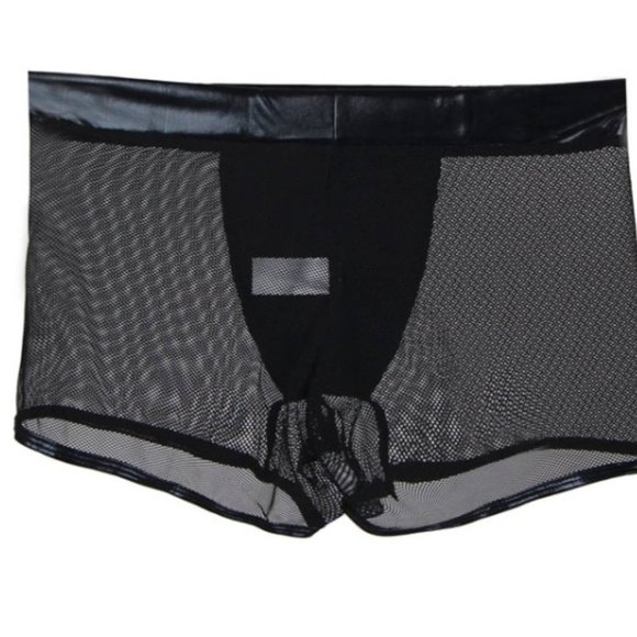 🍑Gay Pride Costume Festival Parade Black Mesh Sexy faux leather US SMALL(28-30) - Picture 5 of 5